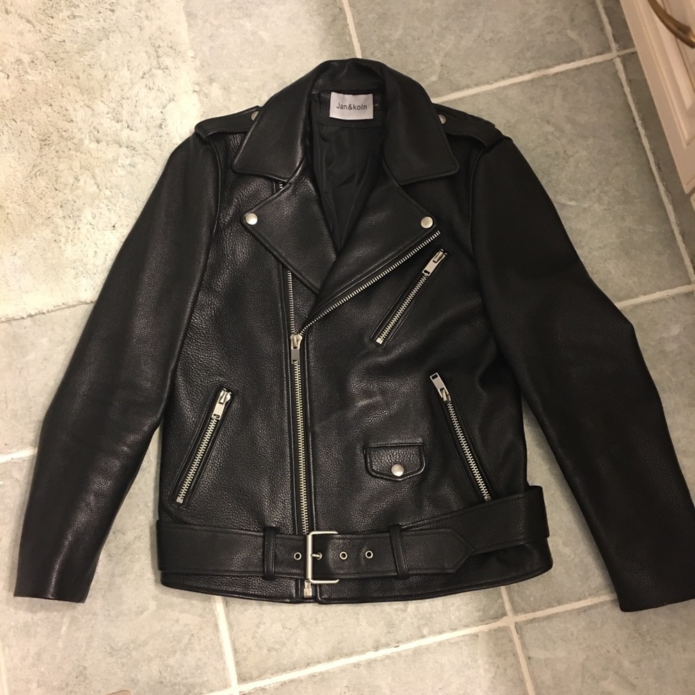 Unisex Moto cow leather jacket S